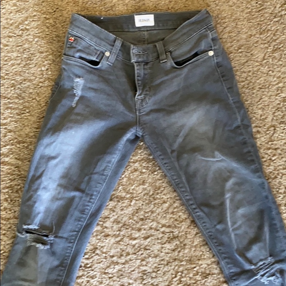 Hudson gray distressed jean